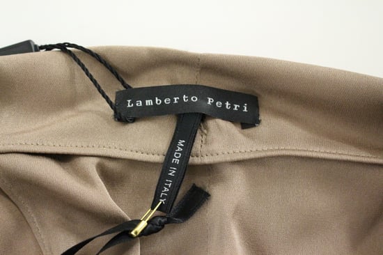 Vestido de cóctel drapeado de seda marrón Lamberto Petri para mujer - Image 5