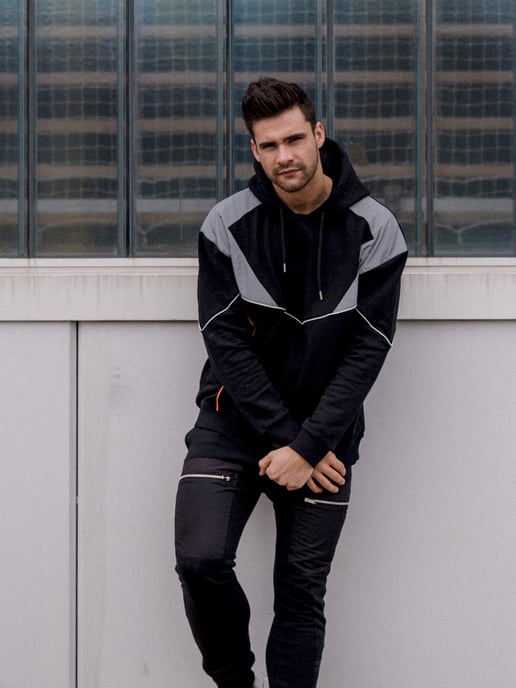 Les Hommes Sudadera Oversize del hombre negro - Image 2