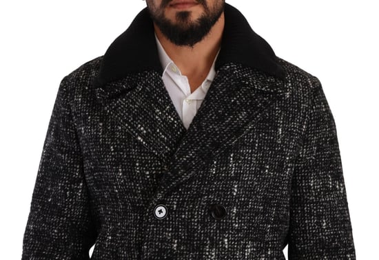 Abrigo de lana negro de doble botonadura de Dolce & Gabbana para hombre - Image 4