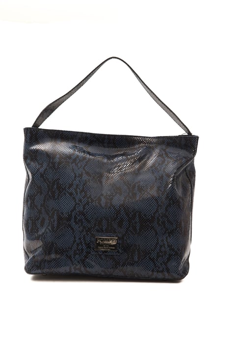 Bolso de Hombro de Cuero Azul Donatella de Pompei para Mujer - Image 1