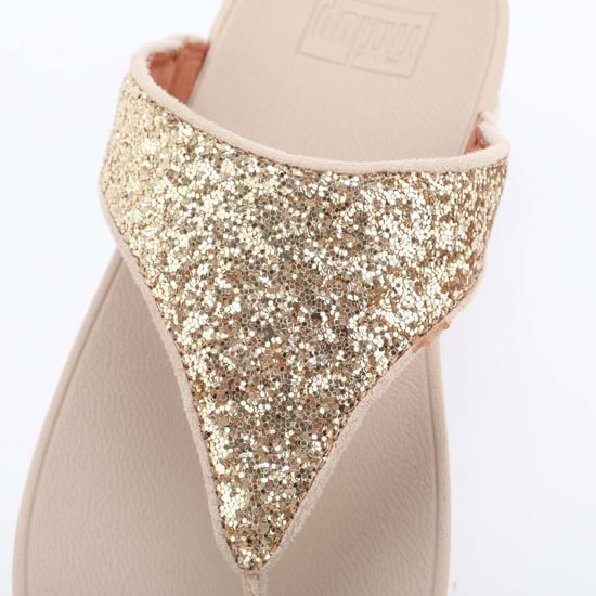 Women's Fit Flop Lulu Glitter Toe-Thong Sandals in Gold - Image 5