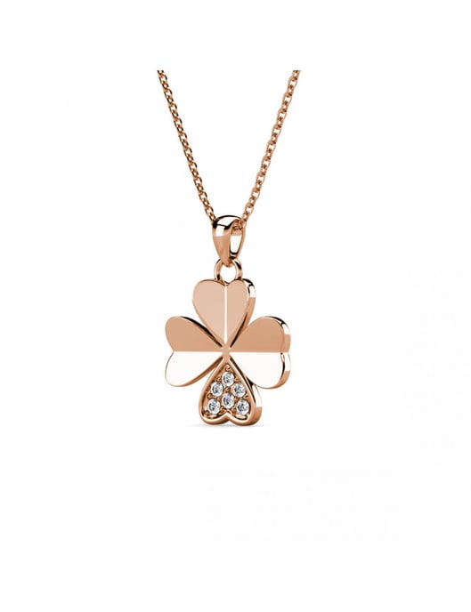 Colgantes de pétalos de trébol - Oro rosa y cristal - Image 3