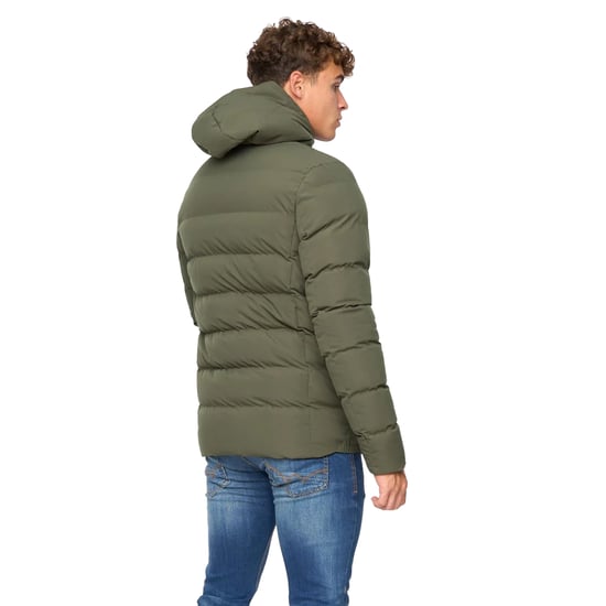 Crosshatch Mens Kampleys Embossed Padded Jacket (Olive) - Image 2