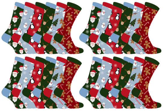 Calcetines de Navidad para niños | Snob | Calcetines de Navidad para niños y niñas - 24 Pack - Image 1