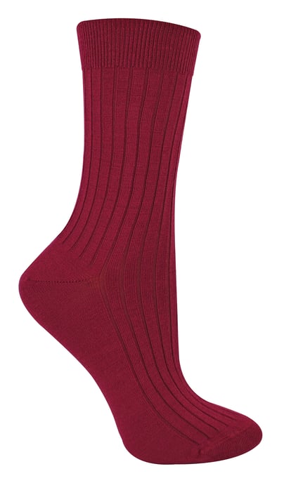Calcetines de lana merino para mujer | Steven | Calcetines gruesos para mujer - Borgoña - Image 1