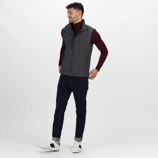 Regatta Mens Flux Softshell Bodywarmer / Sleeveless Jacket (Water Repellent & Wind Resistant) (Seal Grey/Seal Grey)