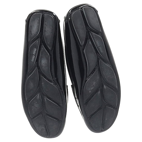 Miu Miu Crytal Detail Loafers in Black Patent Leather - Image 6
