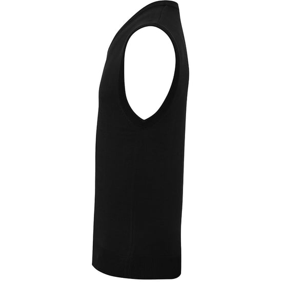 Premier Mens Sleeveless Cotton Acrylic V Neck Sweater (Black) - Image 3