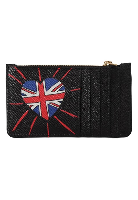 Dolce & Gabbana Women's Black Leather #DGLovesLondon  Cardholder Coin Case  Wallet