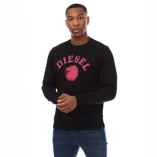 Sudadera Negra Con Logo De Puntos Descoloridos De Diesel - Image 1