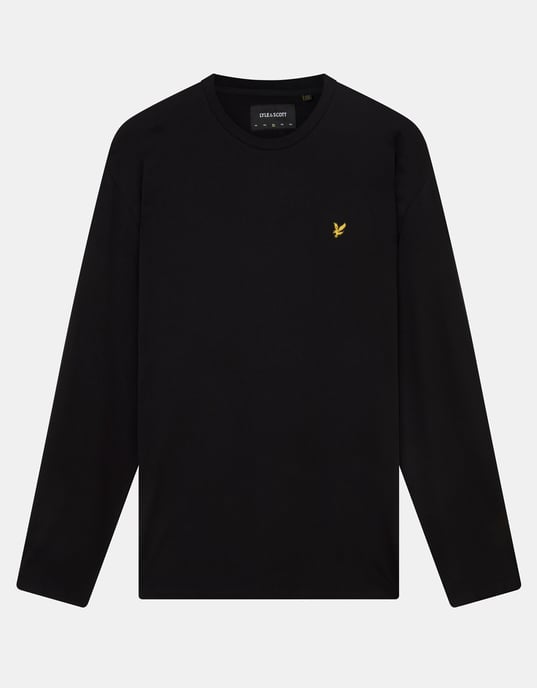 Lyle & Scott Plain Long Sleeve T-Shirt in Black - Image 1