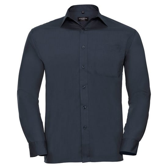 Russell Collection Mens Poplin Easy-Care Long-Sleeved Shirt (French Navy) - Image 1