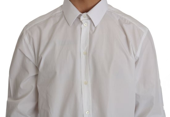 Camisa Slim de Hombre Dolce & Gabbana Blanca 100% Algodón GOLD - Image 4