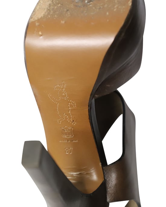 Marni High Heel Sandals in Brown Leather - Image 6