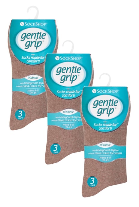 Gentle Grip - 9 Pares de Calcetines de Algodón No Elástico para Hombre - Marrón - Image 2