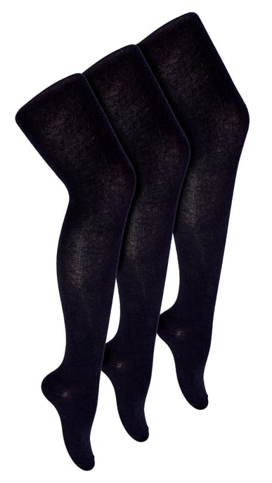 3 Pair Multipack Girls School Tights | Medias opacas para niñas - Azul marino - Image 1