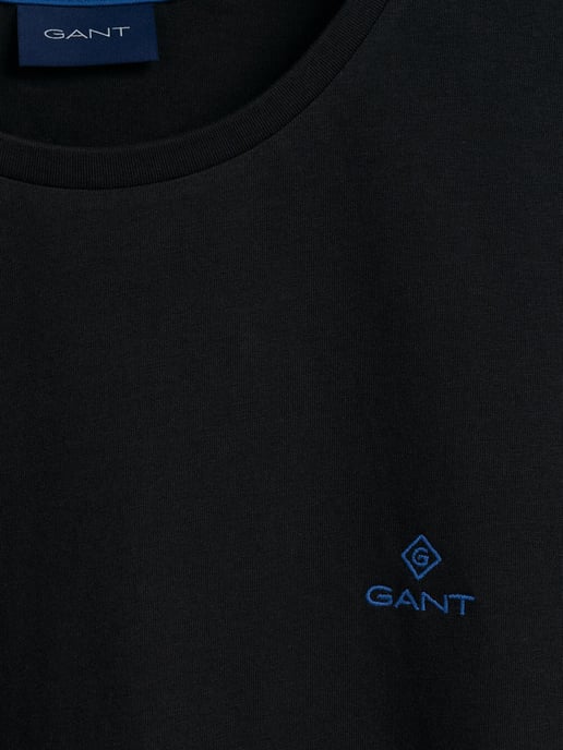 Gant | Camiseta cuello redondo hombre Logo contraste - Negro - Image 4