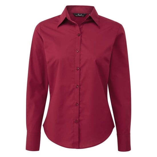 Premier Womens/Ladies Long-Sleeved Shirt (Burgundy) - Image 1