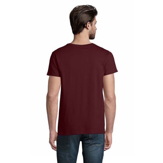 SOLS Mens Pioneer Organic Cotton T-Shirt (Burgundy) - Image 2