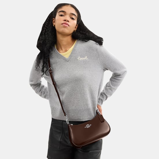 Teri Shoulder Bag in Spazzolato Leather with Leather Strap