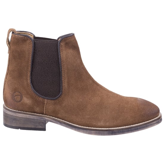Cotswold Mens Corsham Town Leather Pull On Casual Chelsea Ankle Boots (Camel) - Image 2