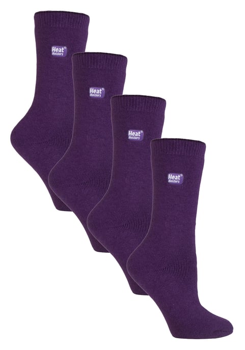 Calcetines Térmicos Ultra Lite - 4 Pares Multipack Ladies Thermal Socks | Calcetines Cálidos Ultra Finos para Vestir en Invierno - Morado - Image 1