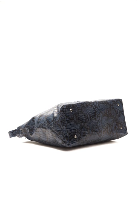 Bolso de Hombro de Cuero Azul Donatella de Pompei para Mujer - Image 4
