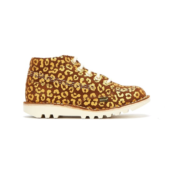 Botas Kick Hi Leopard Junior Marrón / Oro para Niños y Niñas Kickers - Image 5