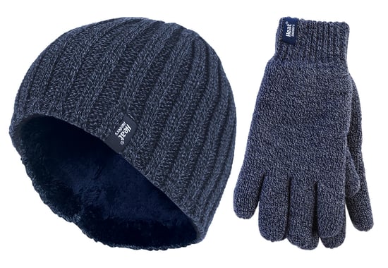 Set de gorro y guantes térmicos de invierno para hombre | Calentadores | Forro polar - Azul marino - Image 1
