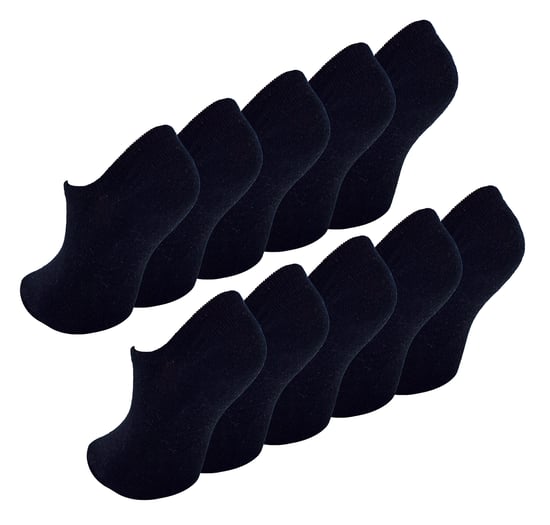 Paquete múltiple de 10 pares de calcetines invisibles para niños | Sock Snob | Calcetines blancos transpirables para niñas y niños - Negro - Image 1