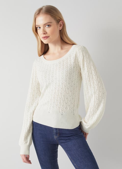 LK Bennett Emma Knitted Tops, Cream