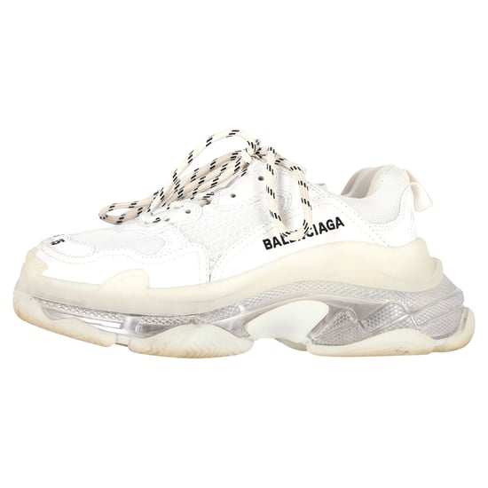 Balenciaga Clear Sole Triple S Sneakers in White Polyester - Image 5
