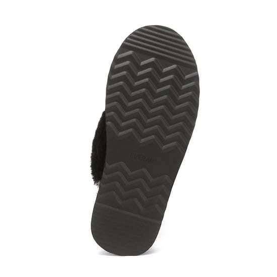 EVER AU Women Wagtail Removable Strap Platform Slippers - Black