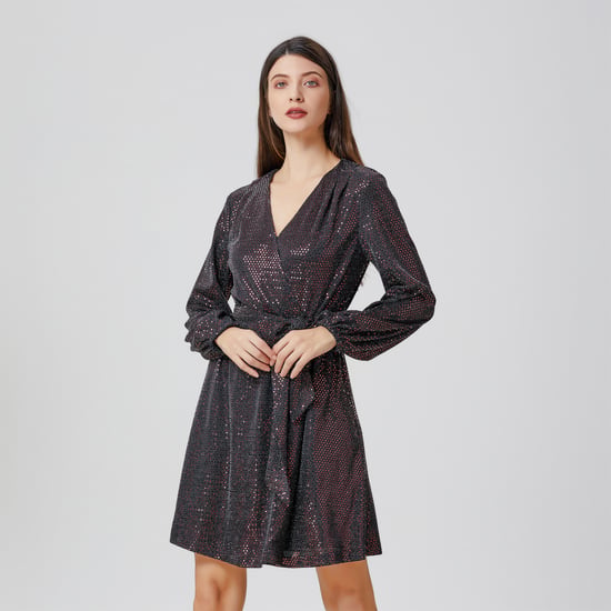 Wrap effect glitter dress - Image 5