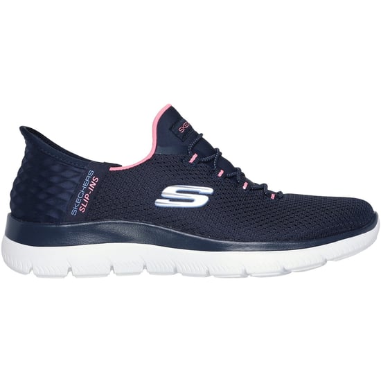 Skechers Summits Diamond Dream Textile Women's Navy/Pink Trainers - Image 5