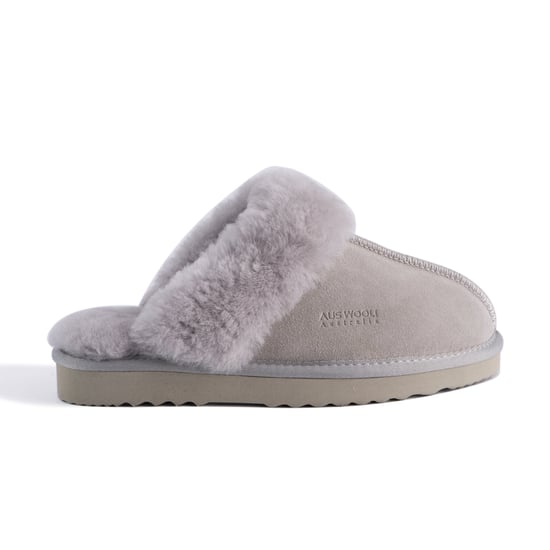 Aus Wooli "Sydney" Australia Sheepskin Wool Slippers, Light Grey