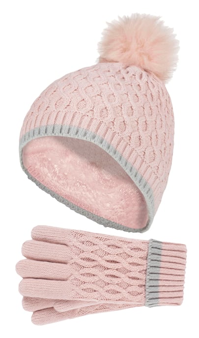 Heat Holders - Gorro y guantes térmicos aislantes para niñas - Rosa oscuro - Image 1