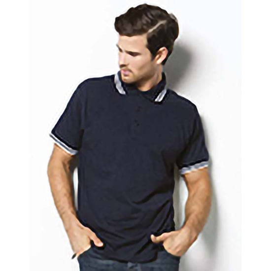 Asquith & Fox Mens Classic Fit Tipped Polo Shirt (Navy/ White) - Image 4