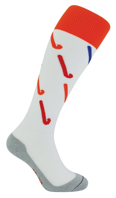Calcetines de hockey con diseños de palos de hockey | Hingly | Hombres y mujeres | Ideal para deportes - Blanco - Image 1