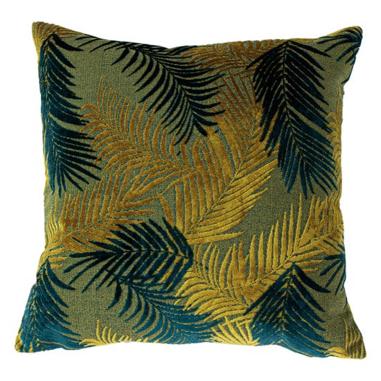 Cojín de terciopelo jacquard Paoletti Palmgrove relleno de plumas - Image 1