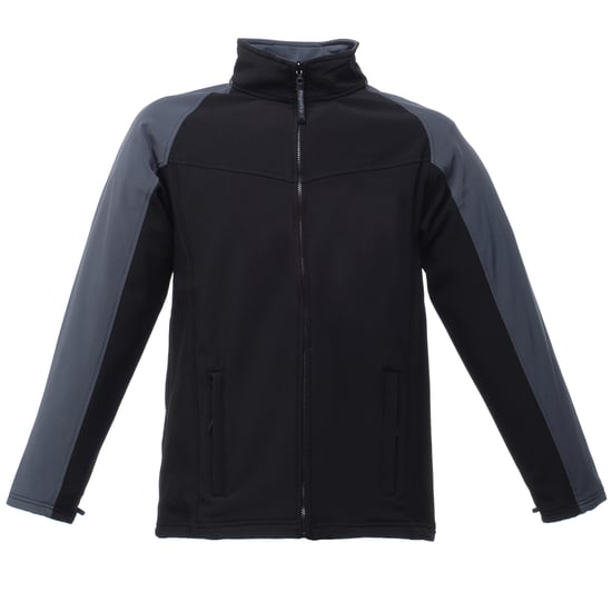 Regatta Uproar Mens Softshell Wind Resistant Fleece Jacket (Black/Seal Grey)