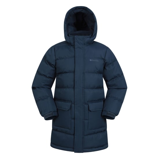 Mountain Warehouse Childrens/Kids Water Resistant Longline Padded Jacket (Dark Blue) - Image 1
