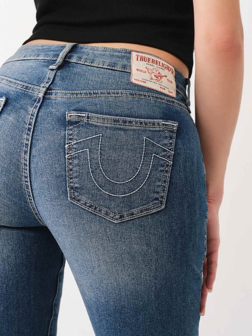 Jennie Single Needle Mid Rise Skinny in Medium Sunkissed Wash