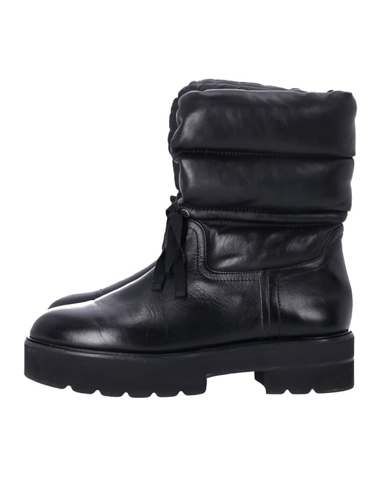 Stuart Weitzman Tyler Quilted Ankle Boots in Black Leather - Image 2