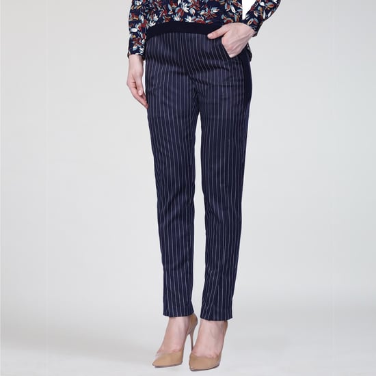 Striped cigarette pants - Image 1