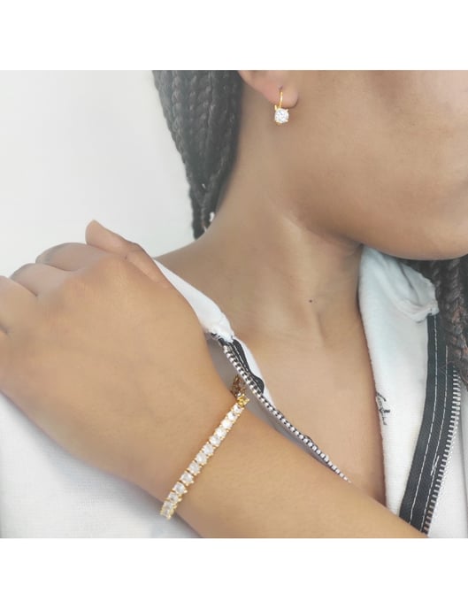 Conjunto Venus Redondo - Oro y Cristal - Image 2