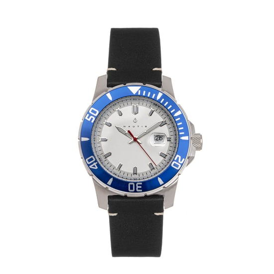 Nautis Dive Pro 200 Leather-Band Watch w/Date