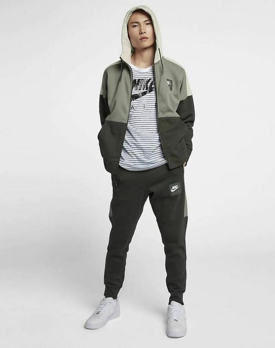 Conjunto de chándal con cremallera y cremallera para hombre Nike Air verde oliva - Image 1