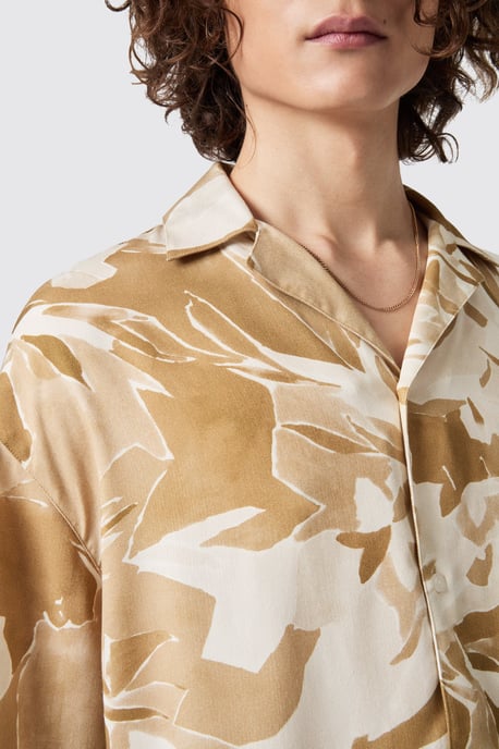 Vitrail Oversized Brown Abstract Shirt