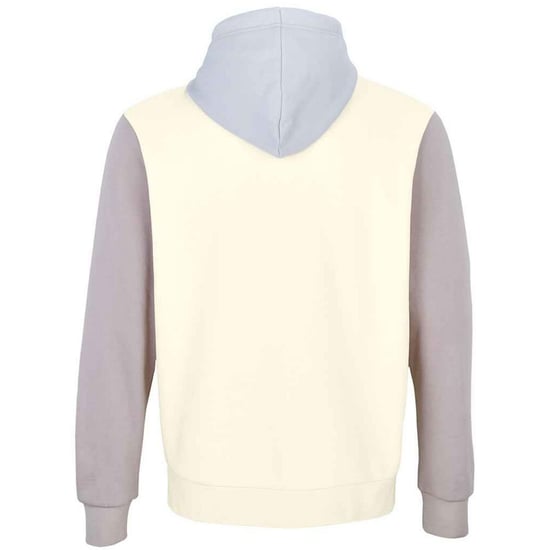 SOLS Unisex Adult Collins Hoodie (Natural/Creamy Blue/Light Grey) - Image 2